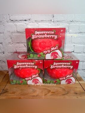 Sunny Days Jumbo Squeezy Strawberry Squishy Toy Bundle